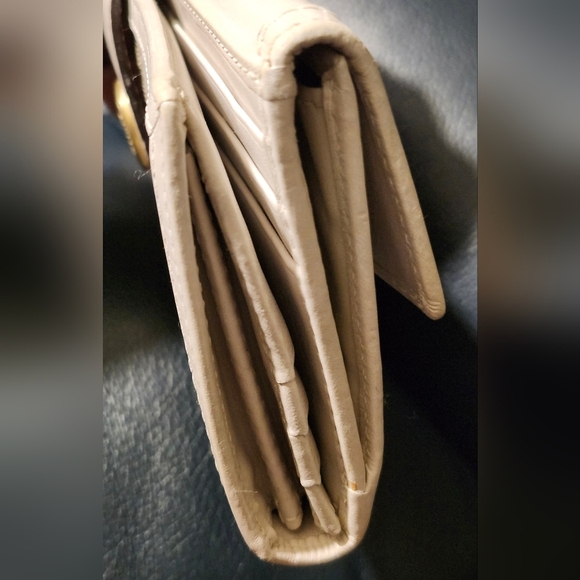 Coach Cream and Brown Signature Logo Women's Wallet, - Picture 5 of 10